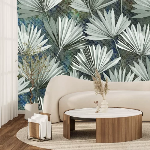 Fototapete Nachahmung eines Stahlfächer von Blättern