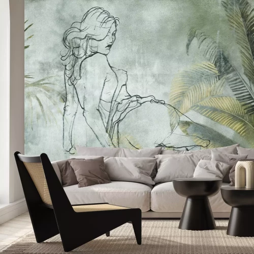 Fototapete Weibliche Formen inmitten tropischer Vegetation