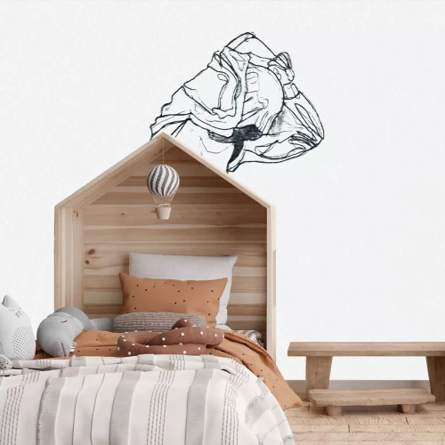 Fototapete Skizze einer weiblichen Silhouette auf weißem Hintergrund