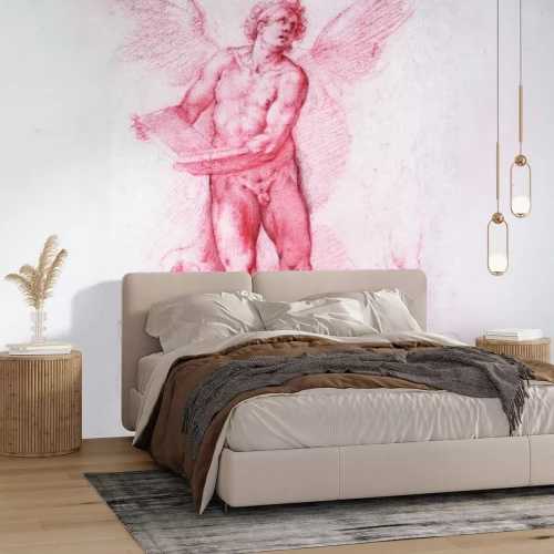 Fototapete Nachahmung einer Skulptur eines Mannes in Form eines Engels