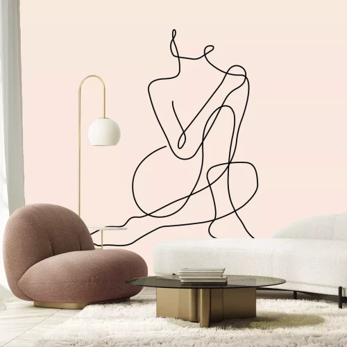 Fototapete Linienzeichnung einer Frau