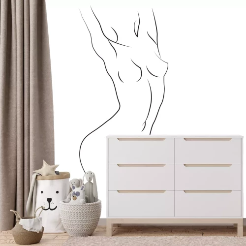 Fototapete Skizze einer gestreckten weiblichen Silhouette