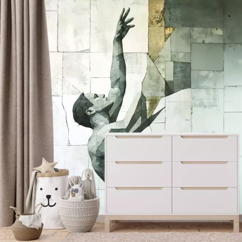 Fototapete Abstraktes Wandbild eines Mannes