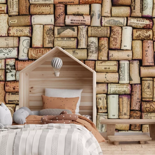 Fototapete Muster mit Weinkorken