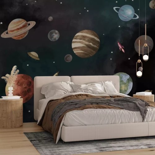 Fototapete Planeten in einer kosmischen Galaxie