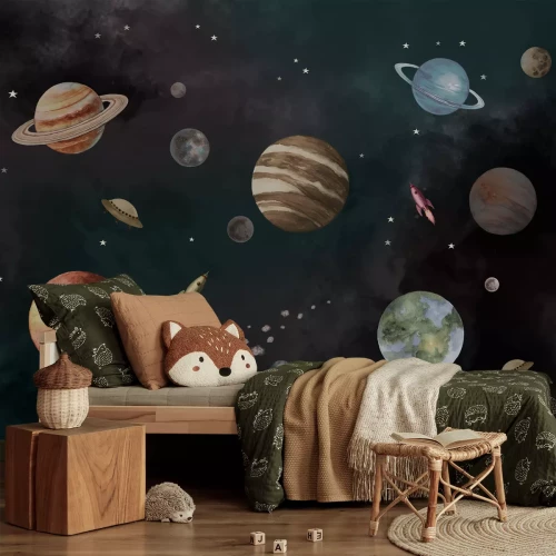 Fototapete Planeten in einer kosmischen Galaxie