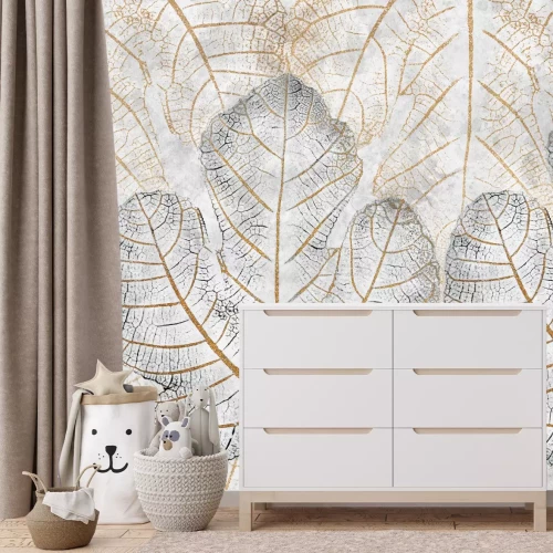 Fototapete Zartes Blattnetz botanisches Muster