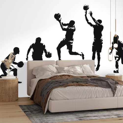 Fototapete Sportler, die Basketball trainieren