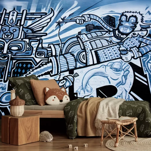 Fototapete Abstraktes Basketball-Graffiti