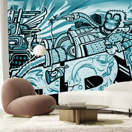 Fototapete Graffiti mit abstrakten Figuren