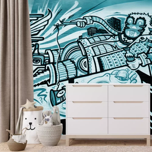 Fototapete Graffiti mit abstrakten Figuren