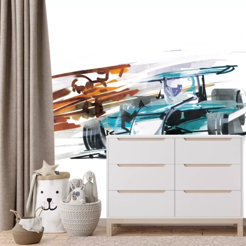 Fototapete Bemalte Formel-1-Rennwagen