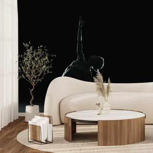 Fototapete Schwarz-weiß Foto einer Turnerin