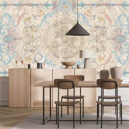 Fototapete Nachbildung eines eleganten Teppichs im Boho-Stil