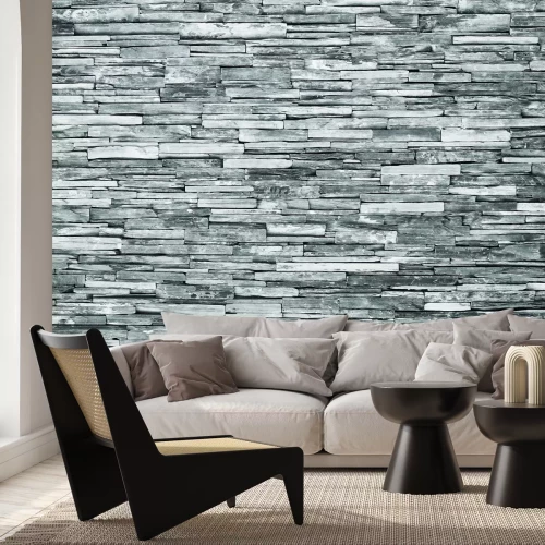 Fototapete Imitation einer Wand aus grauem Stein
