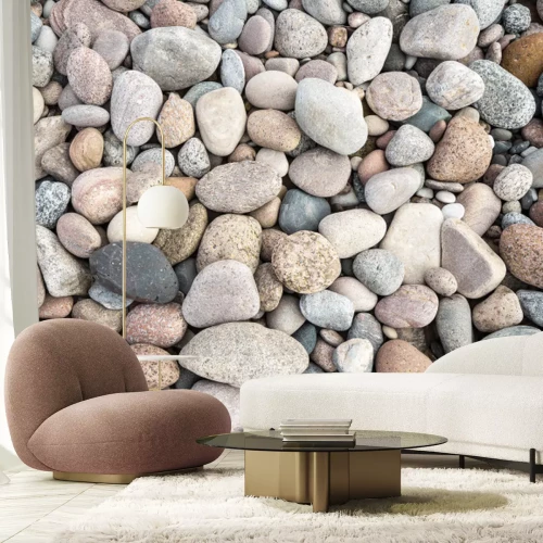 Fototapete Nahaufnahme der Struktur von Steinen am Strand