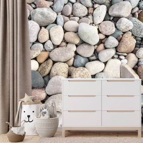 Fototapete Nahaufnahme der Struktur von Steinen am Strand