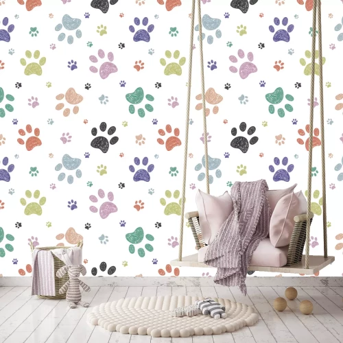 Fototapete Bunte Hunde Pfoten