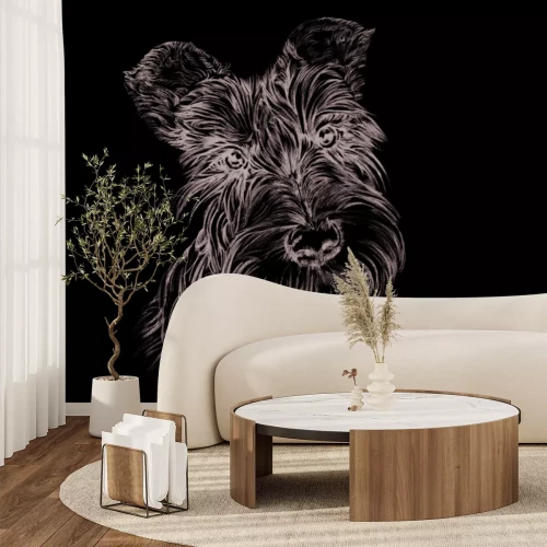 Fototapete Realistisches Porträt eines Scottish Terrier Hundes