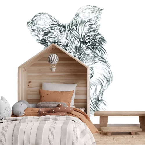 Fototapete Realistisches Porträt eines Scottish Terrier Hundes