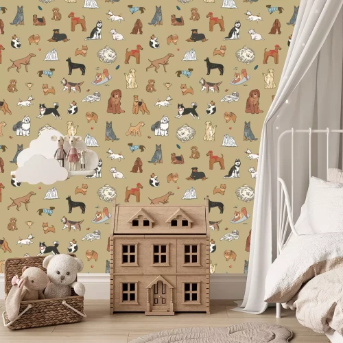 Fototapete Abstrakte kleine und große Hunde