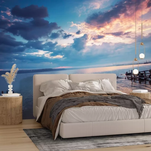 Fototapete Wolken über dem See