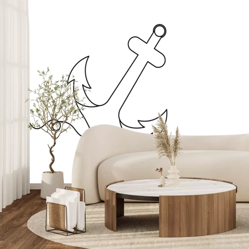 Fototapete Minimalistische Skizze eines Ankers