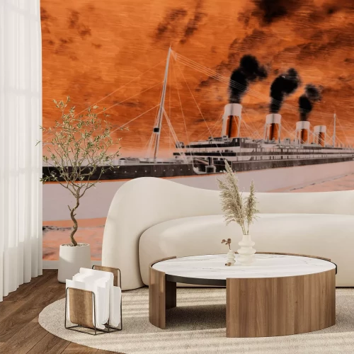 Fototapete Großes Kreuzfahrtschiff auf dem Meer