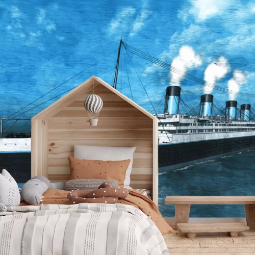 Fototapete Großes Kreuzfahrtschiff auf dem Meer