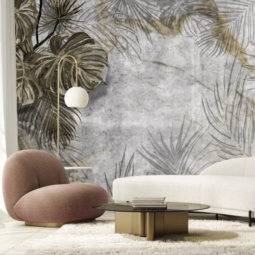 Fototapete Exotische Palmen- und Monstera-Blätter
