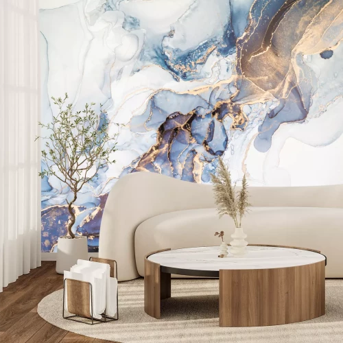 Fototapete Marmor in Blau- und Azurtönen