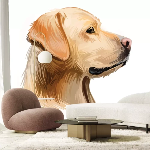 Fototapete Golden Retriever Illustration Hund auf weißem Hintergrund