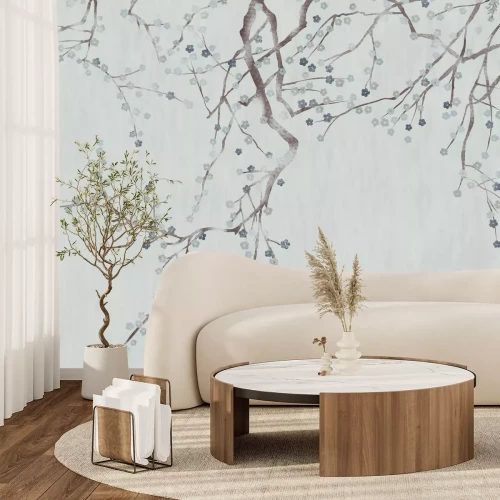 Fototapete Zarte Zweige mit Kirschblüten