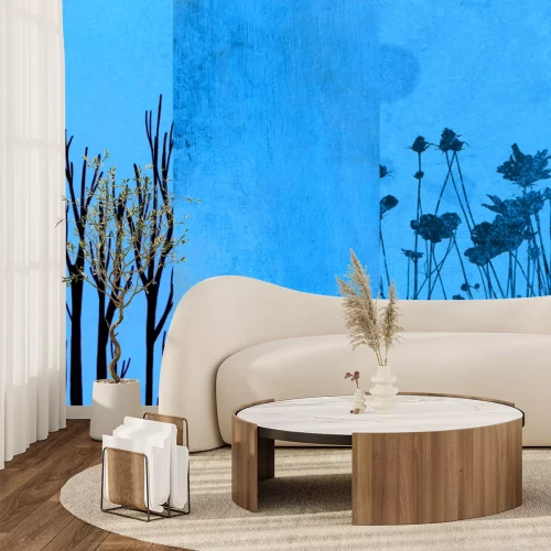 Fototapete Baumzweige in Imitation mit Gräsern