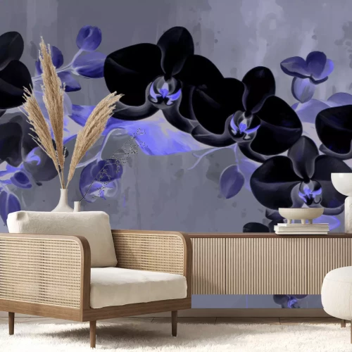 Fototapete Gemalte weiße Orchideenblüten