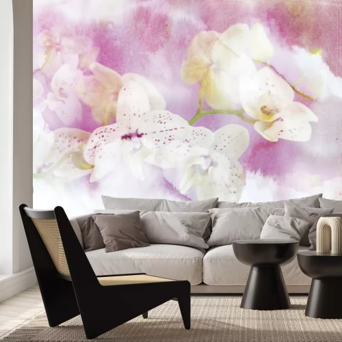 Fototapete Gemalte Orchideenblüten