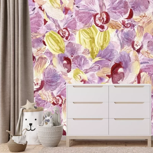 Fototapete Gemalte Orchideenblüten