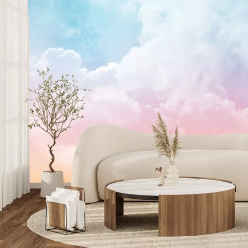 Fototapete Bunte Wolken am pastellfarbenen Himmel