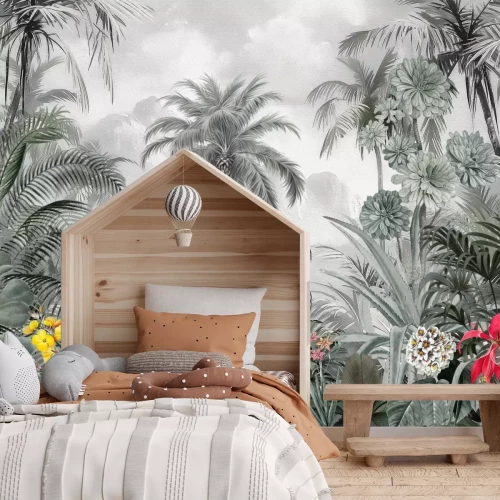 Fototapete Palmen und exotische Pflanzen im tropischen Dschungel