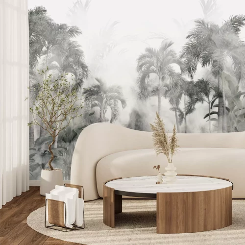Fototapete Dschungel im Nebel tropische Landschaft