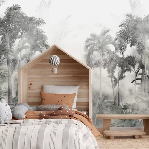 Fototapete Dschungel im Nebel tropische Landschaft