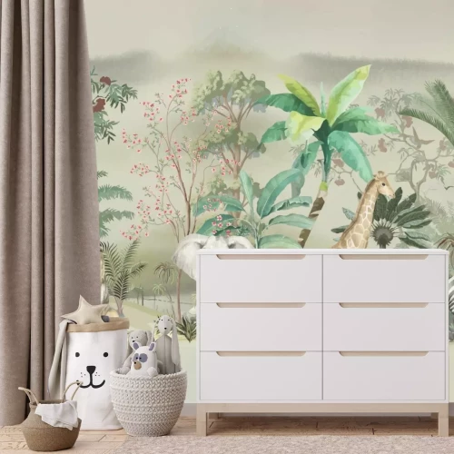 Fototapete Tropischer Dschungel mit wilden Tieren