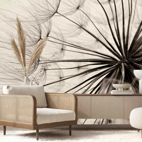 Fototapete Retro Blume Löwenzahn Nahaufnahme