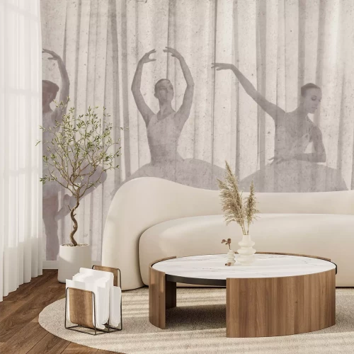 Fototapete Tanzende Ballerinas auf strukturiertem Hintergrund