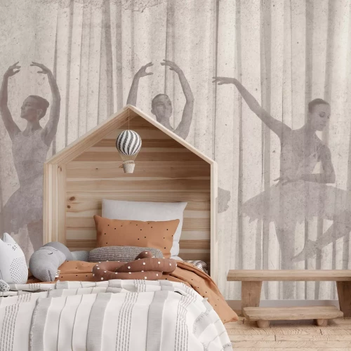 Fototapete Tanzende Ballerinas auf strukturiertem Hintergrund