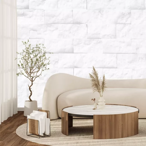 Fototapete Cutting background marble wall rectangular, natural black white marble texture