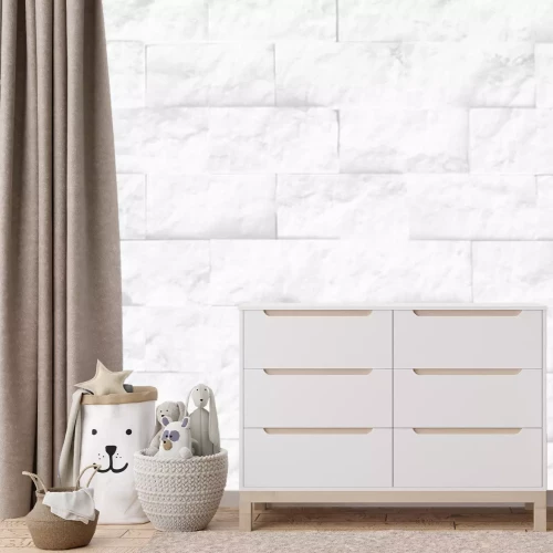 Fototapete Cutting background marble wall rectangular, natural black white marble texture