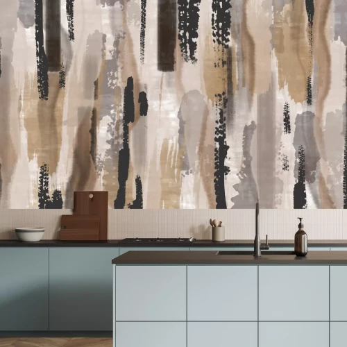 Fototapete Abstraktes Muster Pinselstriche und Aquarell künstlerische Komposition