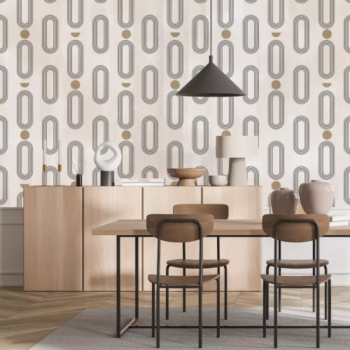 Fototapete Geometrische Formen auf beigem strukturiertem Hintergrund