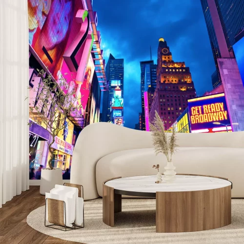 Fototapete Manhattan bei Nacht Stadtlandschaft